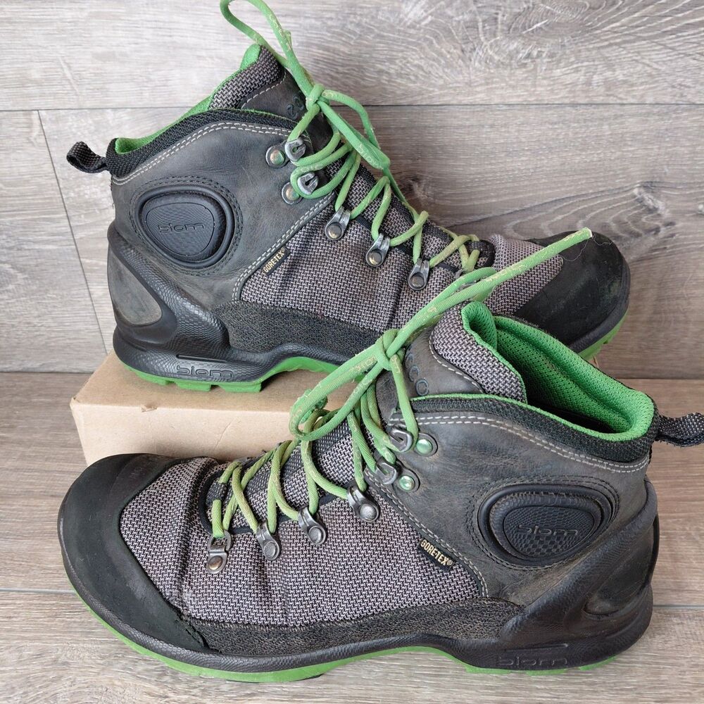 ECCO Boots Men 10 Gray BIOM Terrain GTX Gore-Tex Waterproof Outdoor Hiking Ankle